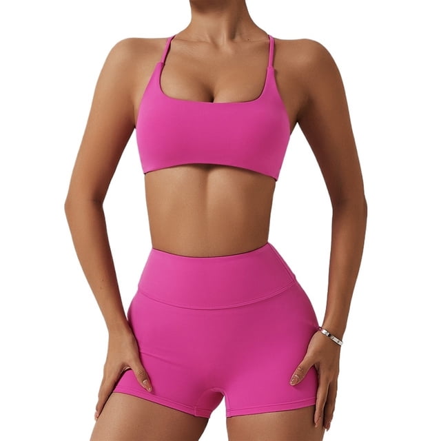 Conjuntos de entrenamiento for mujeres 2 piezas de talle alto sin costuras con sujetador deportivo acolchado conjuntos de ropa de gimnasio