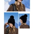 thumbnail image 2 of Fnooota Womens Knit Beanies, Warm Winter Windproof Travel Hats with Earflap Black Size Free Size, 2 of 2