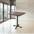 thumbnail image 5 of Hampden Furnishings Bennet Collection Steel Frame 36" Square Top, X Base, 42" Height Cafe Table, Black Frame/Mahogany Top, 5 of 5
