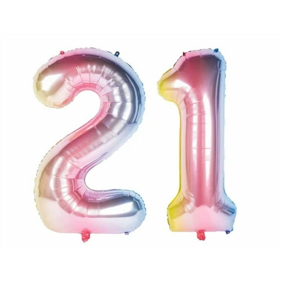 16" 21 Gradient Unicorn Pink Foil Number Balloons Birthday Party Princess Decor