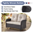 thumbnail image 5 of Opohoro 7-Piece Outdoor Conversation Set with Swivel Rocking Chairs, Glider Loveseat and Ottomans, Coffee & Side Tables, Black/Beige, 5 of 16
