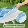 thumbnail image 5 of Blue White Tie Dye Swirl Pattern Round Fitted Tablecloth with Elastic Edge,Dining Table Cover Waterproof,Outdoor Round Tablecloth for Camping,Dining,Indoor and Outdoor, 5 of 7