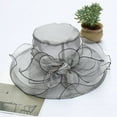 thumbnail image 2 of Women Girl Tea Party Fascinator Hat Church Funeral Cocktail British Organza Veil Dress Hat Cap, 2 of 7