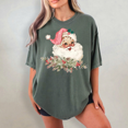 thumbnail image 3 of Vintage Santa Tee, Retro Santa Claus Comfort Colors Shirt, Cute Santa Claus Xmas Tee, 3 of 5