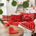 thumbnail image 3 of Valentine''s Day Red and White Love Throw Pillow Covers, 12 x 20 Inch Hello Valentine Plaid Wedding Cushion Case Decoration for Sofa Couch Set of 4, 3 of 6