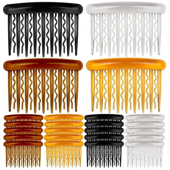 24 Tortoise Side Combs Plastic Teeth Hair Comb for Fine Hair Thin Hair Accessories