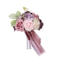 thumbnail image 2 of Tachiuwa Wedding Bridal Bouquet Decor Boho Rustic Tossing Bouquet Artificial Rose Flowers for Wedding Party Festival Valentine's Day , Pink, 2 of 9