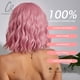 thumbnail image 5 of Pelucas sintéticas CharmSource BOBO de color rosa, peluca de cabello corto con ondas naturales para mujer, para fiestas, uso diario, de alta densidad, resistente al calor, 5 of 5