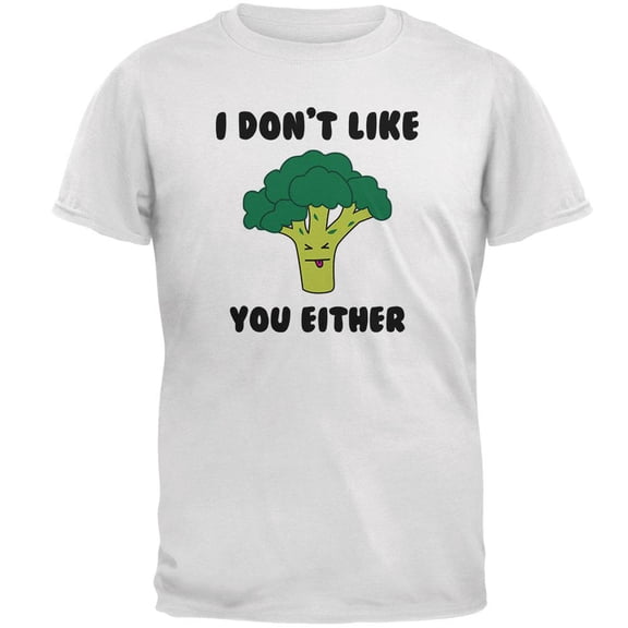 Vegetable Broccoli Doesn't Like You Either Funny Mens T Shirt White SM