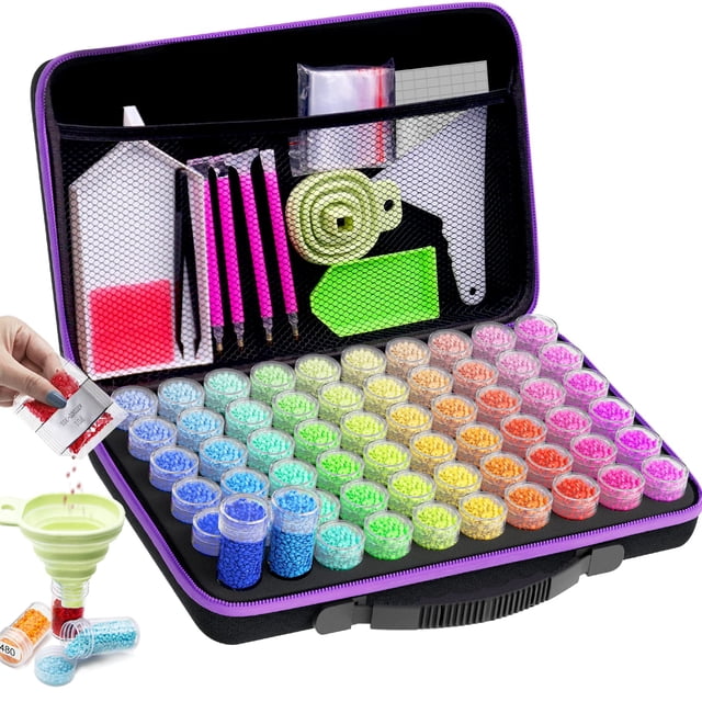 Contenedor de almacenamiento ARTDOT con 60 ranuras para kits de arte con diamantes