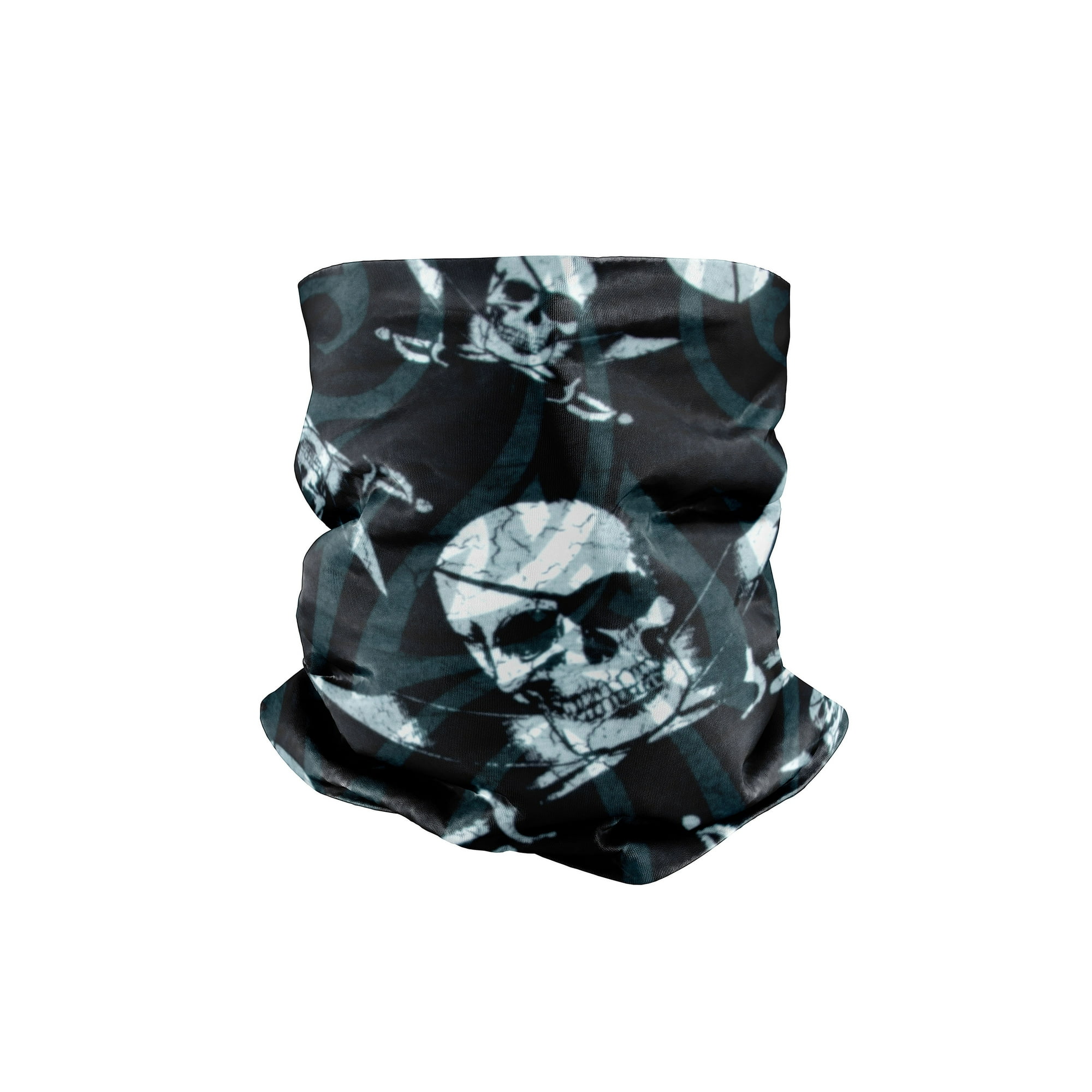 Bimini Bay Solar Guard / Neck and Face covering is made with 100% polyester. Provides a UPF protection 50. Art design is pirate themed.