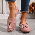 thumbnail image 2 of Rokment Womens Fringe Slip on Loafers Beach Travel Comfortable Walking Flat Dress Shoes Stylish Tassel Leather 2026 Spring Fall Casual Oxfords for Ladies Pink Size 7.5, 2 of 7
