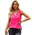 thumbnail image 6 of Fjuchai Women's Summer V Neck Vest Tops Short Shirt Solid Color Blouse Chiffon Blouse Shirts S-XXL, 6 of 7