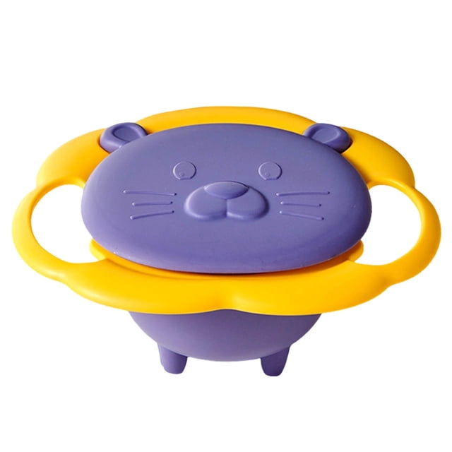 Ovzne Bowl Antioverflow For Children With Rotation 360 Lid Material Insurance Bowl Magical 360 Degree Rotation For Children On Clearance