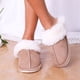 thumbnail image 2 of DQrwqpou Pantuflas térmicas planas antideslizantes suaves y peludas para hombres y mujeres (Caqui 40-41), 2 of 8
