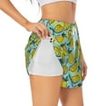 thumbnail image 2 of Bixox Women's Lemon pattern 2 in 1 Running Shorts - Lightweight Athletic Workout Gym Yoga Shorts Liner with Pockets - XX-Large, 2 of 7