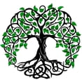 thumbnail image 1 of Árbol de la vida, decoración de pared de metal, obra de arte de hierro, árboles genealógicos redondos hechos a mano de 11,81 pulgadas, obras de arte para colgar en la pared de metal, 1 of 5