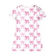 thumbnail image 5 of Riecok Girls Summer Dresses 3-12 Years Old Crewneck Ruffle Short Sleeve Mini Dress Bow Print Trendy Vacation Clothes, 5 of 5