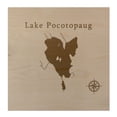 thumbnail image 1 of Lake Pocotopaug Map 12x12" Birch Wood Wall Art Office Decor Gift Engraved Connecticut, 1 of 3
