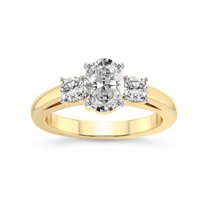 4 Carat IGI Certified Oval Shape Lab Grown Diamond Engagement Ring | 14K Yellow Gold |Jia Secret Double Halo Eternity Diamond Ring | FG-VS1-VS2 Quality Friendly Diamonds