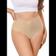 thumbnail image 1 of Bragas Invisibles de Cintura Alta para Mujer, Sin Etiqueta, con Borde Ondulado y Cobertura Total. Caqui L, 1 of 10