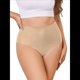 thumbnail image 1 of Bragas Invisibles de Cintura Alta para Mujer, Sin Etiqueta, con Borde Ondulado y Cobertura Total. Caqui S, 1 of 10