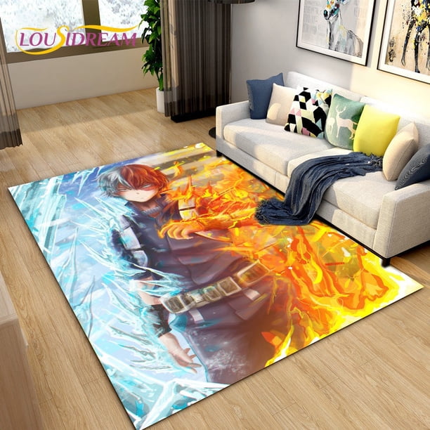 Anime japonés My Hero Academia, alfombra de gran área, alfombra decorativa para sofá de sala de estar dormitorio, alfombrilla antideslizante para niños