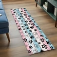 thumbnail image 5 of Blue Pink Dog Paws Prints Kitchen Runner Rug 2x6 Washable Runners for Hallway Non Slip Farmhouse Beige Wood Large Area Rug Indoor Floor Carpet for Bathroom Laundry Entryway Bedroom Living Room, 5 of 8