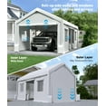 thumbnail image 3 of Lot de 2 Portes à Fermeture Éclair Robustes pour Abri d'Auto Ou Garage Extérieur, Bâche de Remplacement Imperméable et Résistante aux UV, Convient aux Abris de 13 X 20 à 13 X 25 Pi, Portes Seulement, Jaune Blanc Gris, 3 of 3