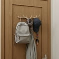 thumbnail image 3 of Vintage Deer Antlers Wall Hooks - 16 Inch Wall Mounted Clothes Hanger Coat Rack Key Holder for Decorative Wall Hook (White), 3 of 6