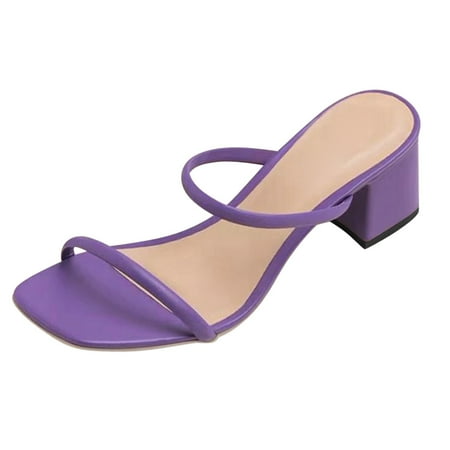 

Fashion Womens High Heels Breathable Lace Up Shoes Casual Sandals PU Purple sandals for Women