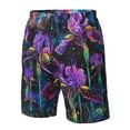 thumbnail image 4 of Balery Starry Night Iris Field Traje de Baño Estilo Hawaiano para Hombre, Shorts de Secado Rápido con Bolsillos-XX-Large, 4 of 6