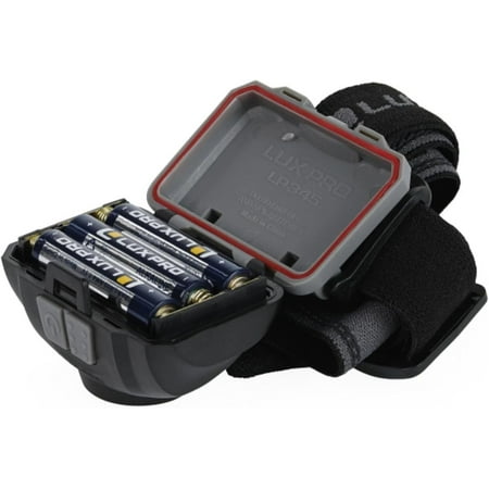 LUXPRO LP345V2 LED Headlamp - Bright 300 Lumen for Outdoor, Camping & Hiking - 6 Light Modes with White, Green & Red - IPX4 Waterproof - Adjustable Headband - Batteries Included