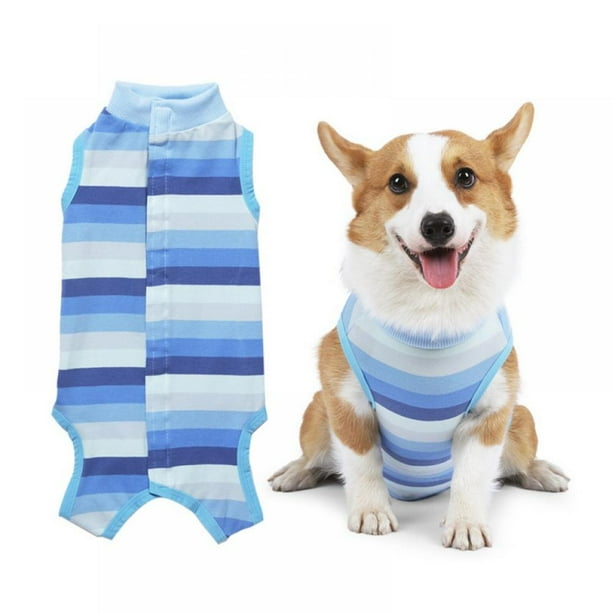 Striped Dog Recovery Suit, Dog Onesie for Surgery Pet Surgical Recovery
