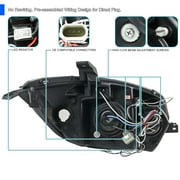 Spec-D Tuning LED Jet Black Dual Halo Projector Headlights Compatible with 2006-2012 Mitsubishi Eclipse, Left + Right Pair Headlamps Assembly