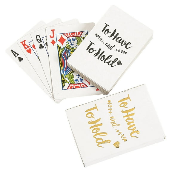 To Have/To Hold Gold Foil Playing Cards - Party Favors - 12 Pieces
