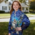 thumbnail image 3 of Uourmeti Art Owls Flower Kids Birthday Sweatshirt Quarter Zip Up Pullover Celebration Party Top Fun Design for Birthday Party Gift Boys Girls Size 11-12, 3 of 7