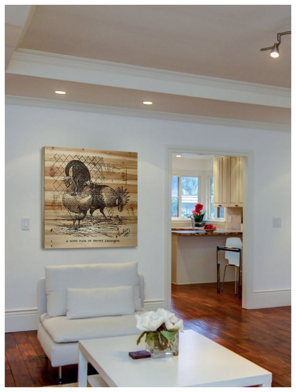 Marmont Hill "Brown Leghorns" Painting Print on Natural Pine Wood