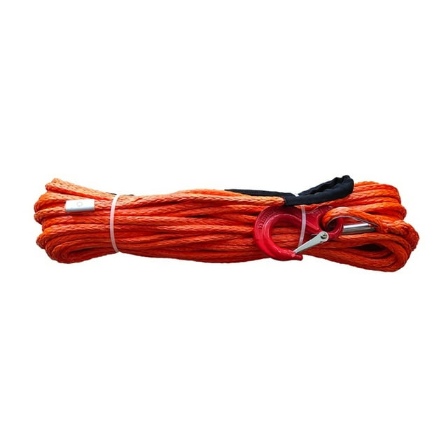 Synthetic Winch Line Cable Rope,Synthetic Winch Line 3/8" 100ft Offroad 4WD UHMWPE Rope(Orange , Yellow , Black)