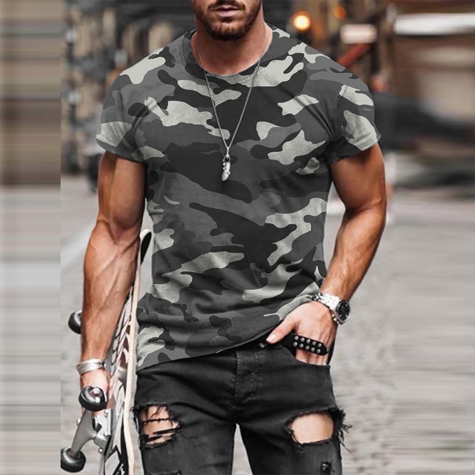 Mens Summer Shirts Short Sleeve Button 