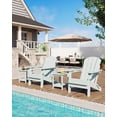 thumbnail image 6 of EuKer Adirondack Chair, HDPE Outdoor Furniture with Foldable Design and Wood Texture for Patio, Pool, Backyard, Light Blue, 6 of 8