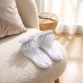 thumbnail image 4 of CHCNHAC 2 Pairs Baby Girl Socks Silver Lace Ruffle Infant Cotton Soft Princess Frilly Photo Shoot Birthday Party Gift, 4 of 6
