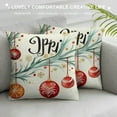 thumbnail image 3 of GOSMITH  Merry Christmas Throw Pillow Covers  Snowman Snowflakes Joy Love Xmas Trees Decorative Farmhouse Pillowcases for Home Outdoor Decoration (Red), 3 of 5