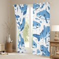 thumbnail image 3 of Manfei Marine Shark Kitchen Curtains, Cartoon Coral Fish Black Out Curtains Pack of 2 (42x63 Each), White Blue, 3 of 6