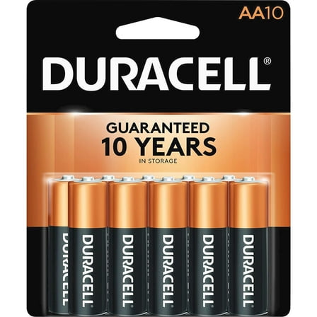 Duracell Coppertop Alkaline Batteries 1.5 Volt AA 10 Each (Pack of 1)