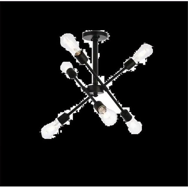 Living District LD8003D17BLA Axel 6 Lights Black Flushmount
