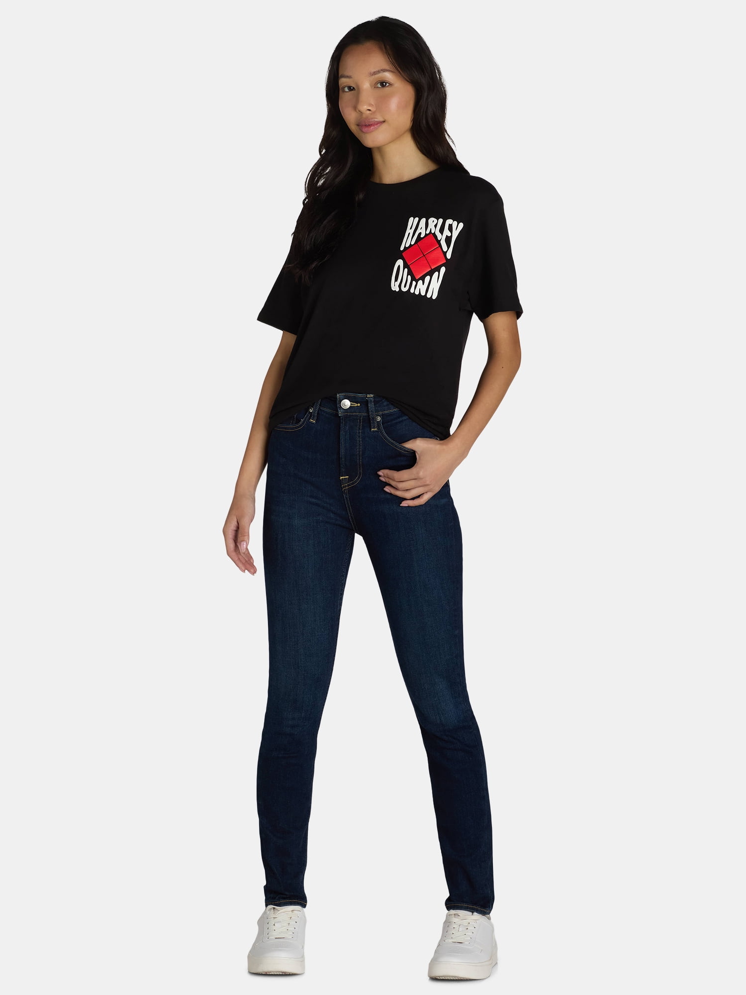 Harley Quinn Licensed Graphic Short Sleeve Tee, Womens