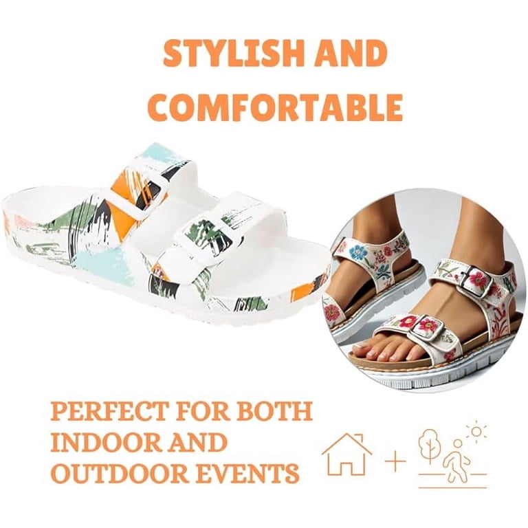 Magiko Double Buckle Slide Sandals, Adjustable, Lightweight  display picture 3