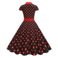thumbnail image 4 of Kaemgyyd 1950s Dresses for Women Vintage Polka Dot Short Sleeve Tie Midi Dress A-Line Flowy Cocktail Party Dresses, 4 of 5