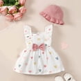 thumbnail image 6 of xfsWaSs Girls Beach Sundress Baby Toddler Summer Dress With Bow Floral Print Ruffle Sleeveless Sundress With Hat Cute Clothes 18-24 Months, 6 of 9